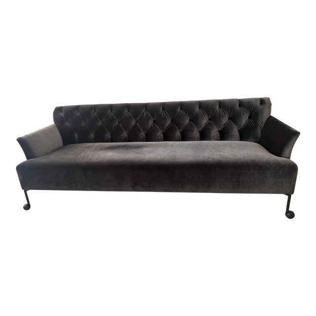 Modern Velvet Tufted Sofa For Sale