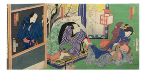 Utagawa Kunisada (Toyokuni III), Interior Scene, Woodcut, Mid-19th Century