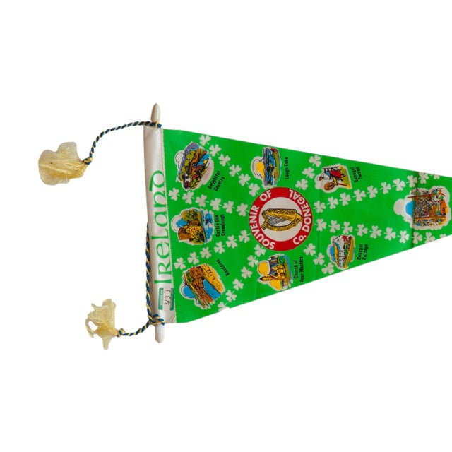 Vintage County Donegal Ireland felt flag pennant circa 1970. This mid-century Irish souvenir from Co.(county) Donegal in...