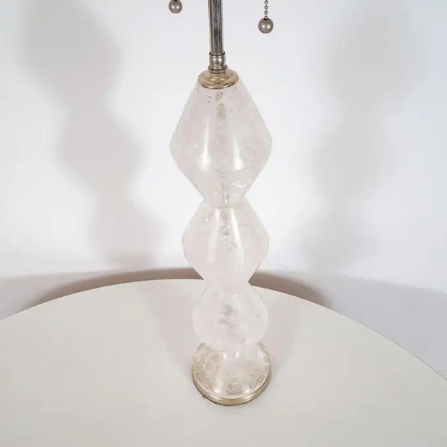 Glass Early 21st Century Stacked Diamond Rock Crystal Table Lamps - A Pair For Sale - Image 7 of 8