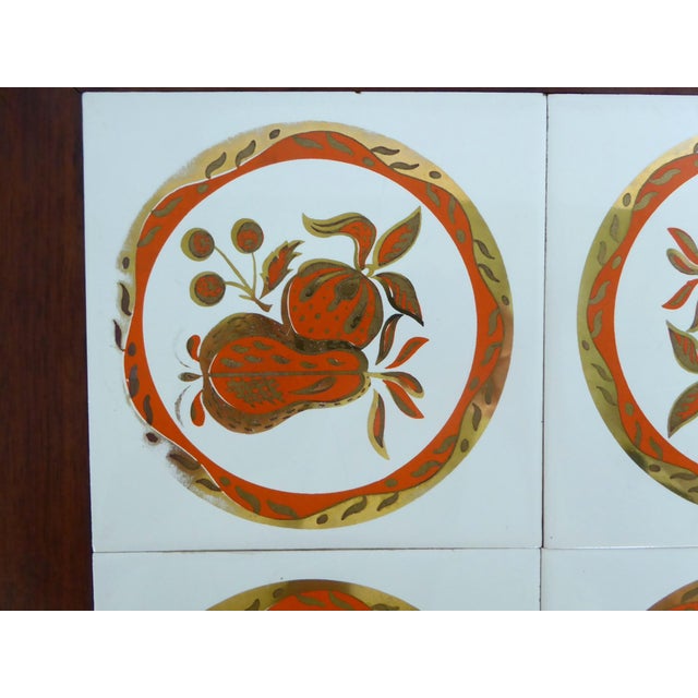 1960s Attributed Georges Briard Mid Century Modern Small Wood Side Table W. Tile Top. C. 1969 For Sale - Image 5 of 16