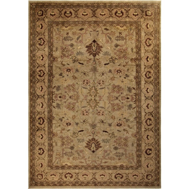Brown 1990s Boho Chic Kafkaz Lt. Gray/Lt. Brown Wool Rug -10'0 X 13'10 For Sale - Image 8 of 8