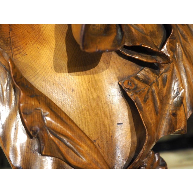 Pair of Antique French Carved Pine Busts of a Boy and a Girl, Circa 1900 For Sale - Image 9 of 18
