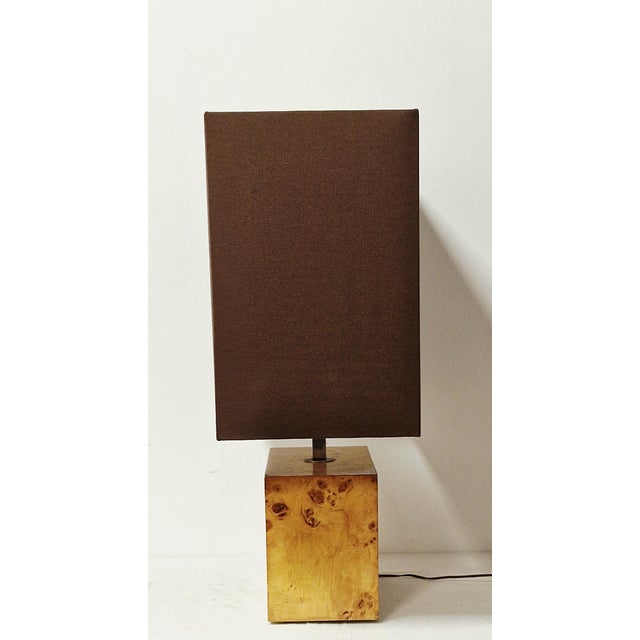 1970s Table Lamp in Birch Burl, 1970s For Sale - Image 5 of 14