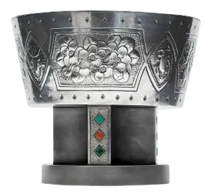 Japanese Sterling Silver Centerpiece Pedestal Bowl by Hattori Kintaro
