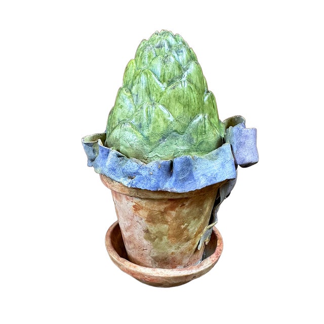Traditional Vintage Petite Ceramic Artichoke Figural For Sale - Image 3 of 7
