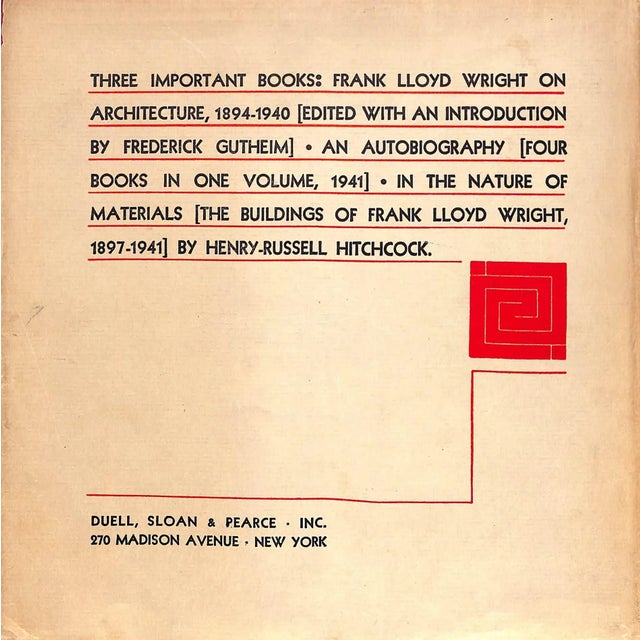 "In the Nature of Materials: The Buildings of Frank Lloyd Wright 1887-1941" 1942 Hitchcock, Henry-Russell For Sale In New York - Image 6 of 12