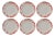 Coral Dinner Plates from Este Ceramiche, Set of 6 For Sale