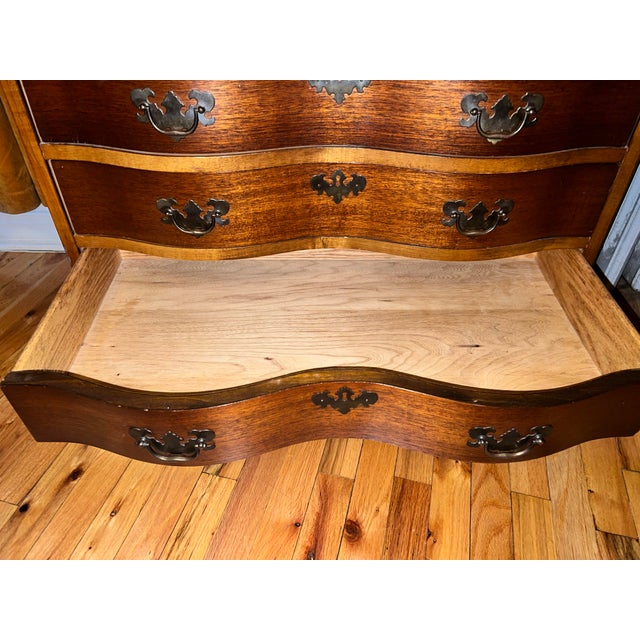 Antique Solid Cherry Wood Secretary Desk/ Dresser For Sale - Image 4 of 5