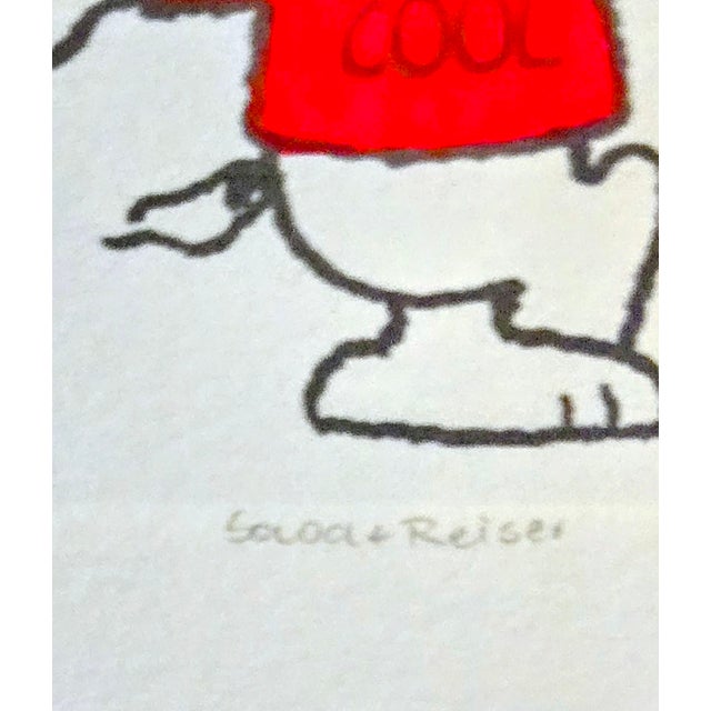 Early 21st Century Cool Snoopy Sowa & Reiser Limited Edition Etching 3/500, Hand-Colored, Framed For Sale - Image 5 of 8