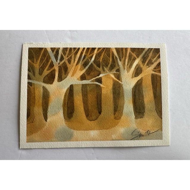 A monochromatic landscape showing the depth of the forest. Signed and ready to frame.