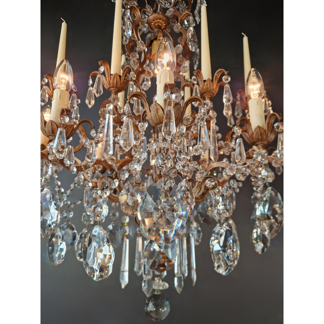 Oval Italian Baroque Revival Crystal Chandelier Rococo Style Dining Room Ceiling For Sale - Image 4 of 17