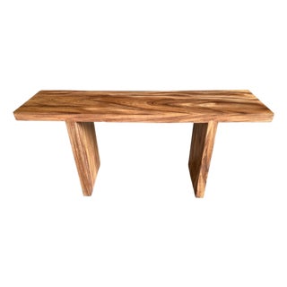 Andrianna Shamaris Minimalist Suar Wood Console Table For Sale