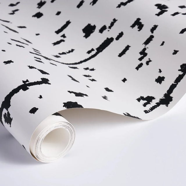 Schumacher Sample - Schumacher X Miles Redd Bespotted Wallpaper in Black For Sale - Image 4 of 4