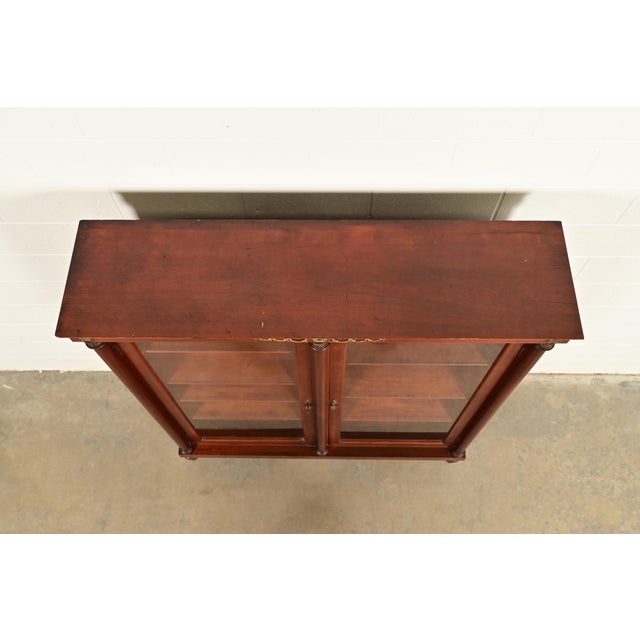 Antique French Empire Carved Mahogany Bookcase With Mounted Ormolu, Circa 1890s For Sale - Image 11 of 14