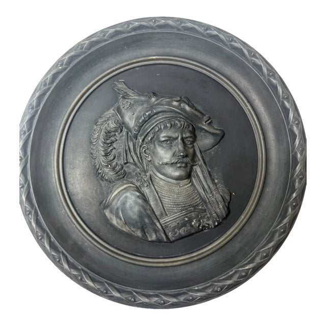 Antique 19th Century j.m. Buccaneer Rubens Terracotta Pottery Relief Wall Plate For Sale