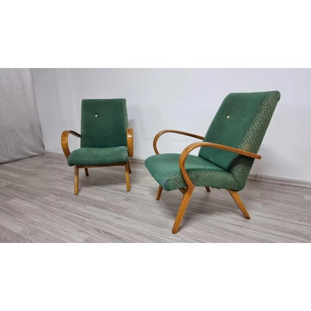 Set of Vintage Armchairs by Jaroslav Smidek, 1960s, in Worn conditions. Designed 1960 to 1969 I have official proof of...