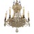 Vintage French Bagues Manner Bronze and Beaded 6 Light Chandelier For Sale