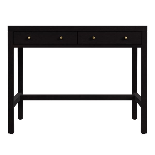Spritely Home Accent Furniture Nora 40 in. W Rectangular Wood 2 Drawer Writing Desk, Antique Coffee For Sale - Image 4 of 8
