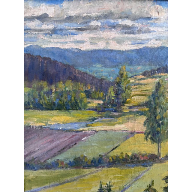 Rustic European Vintage Original Landscape Oil Painting, Countryside Art For Sale - Image 3 of 18