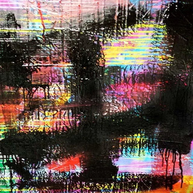 Abstract Mirtha Moreno Oil on Canvas Titled: “Black Rake II” 2013 For Sale - Image 3 of 7