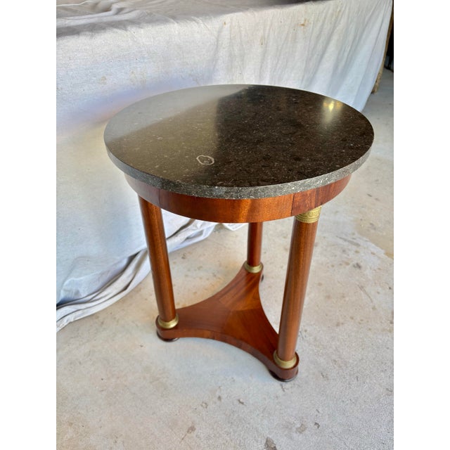 Traditional Early 20th Century French Walnut Empire Style Side Table For Sale - Image 3 of 12