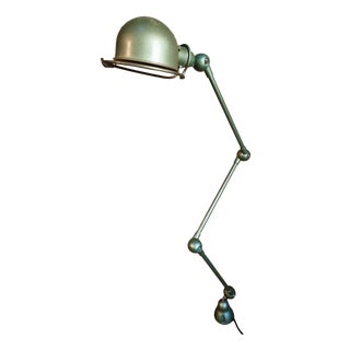 Vintage French Industrial Lamp in Green by Jean-Louis Domecq for Jieldé, 1960s For Sale