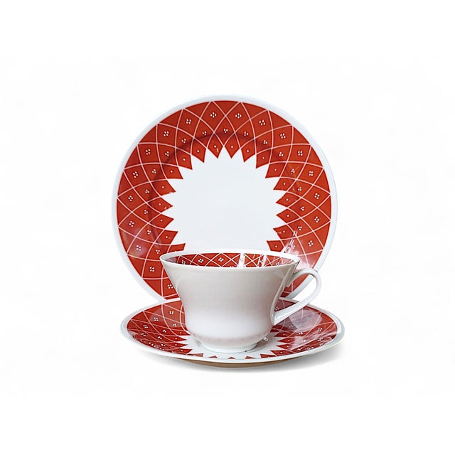Mid-Century Modern Collectors Cup and Saucer from Weimar Porcelain Kahla, 1970s, Set of 3 For Sale - Image 3 of 7