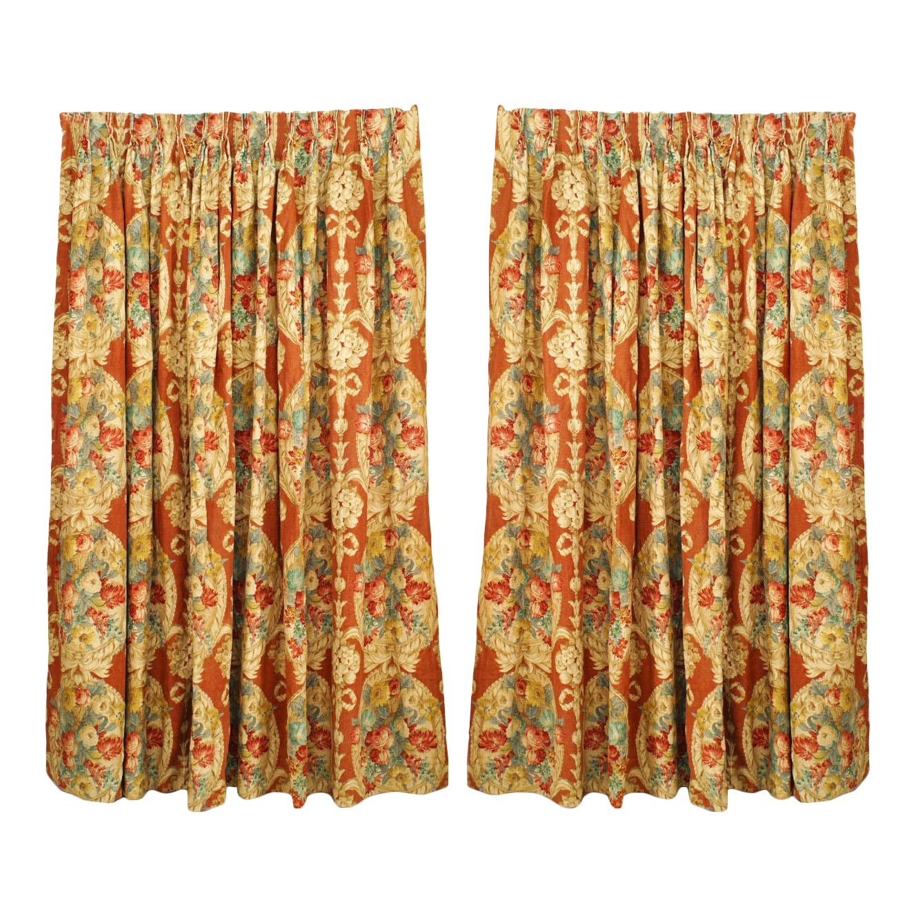 Printed Linen Floral Drapes Chairish
