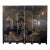 Monumental Antique Chinese Double-Sided Black Lacquer Six-Panel Screen For Sale