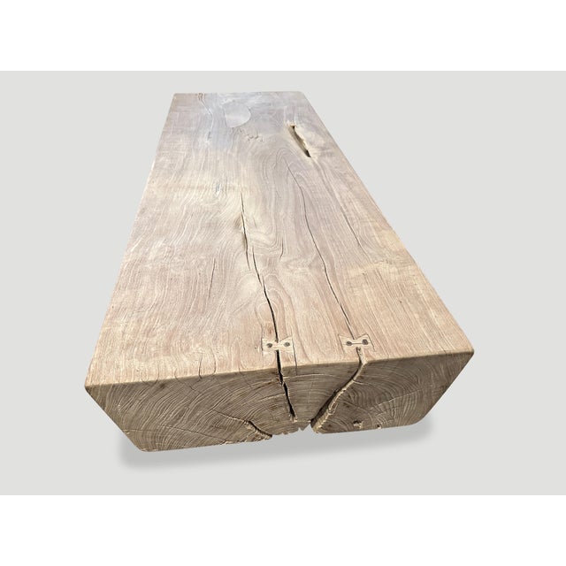 Andrianna Shamaris Century Old Teak Wood Coffee Table For Sale - Image 17 of 18