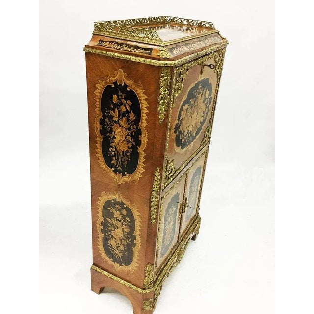 Antique Marquetry Children's Bureau Secretary For Sale - Image 9 of 12