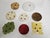 Brown Vintage Ceramic Hamburger Coaster Set With Saucer - 8 pcs For Sale - Image 8 of 14