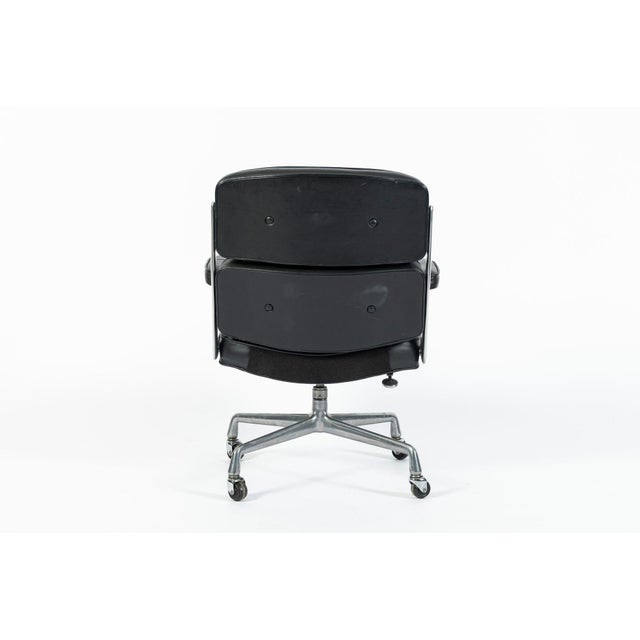 1980s Eames Time Life Executive Chair Herman Miller Black Leather Office Chair 1981 For Sale - Image 5 of 18