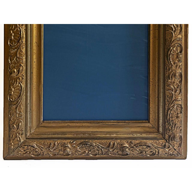 "Waves” Abstract Art in Antique Frame, Seascape Painting Transitional Wall Art by JTS For Sale In Minneapolis - Image 6 of 9