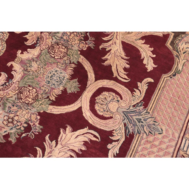 Textile Shabby Chic Pak-Persian Red/Pink Wool Rug - 9'0'' X 11'11'' For Sale - Image 7 of 9