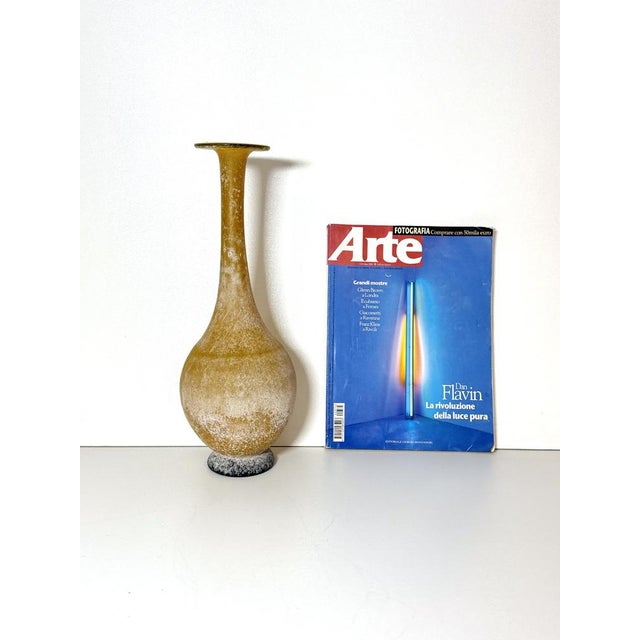 Black and Yellow Scavo Glass Bottle Vase by Gino Cenedese, 1970s For Sale - Image 4 of 16