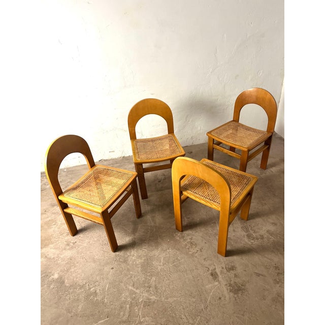 Vintage Arcadia Cane Chairs from Fratelli Tagliabue, 1970, Set of 4 For Sale - Image 10 of 18