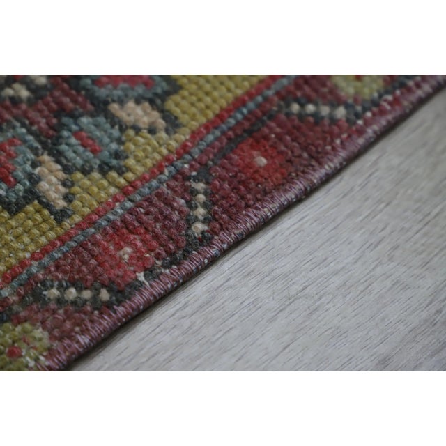 Textile 1960s Bohemian Style Hand Knotted Red Oushak Rug For Sale - Image 7 of 10