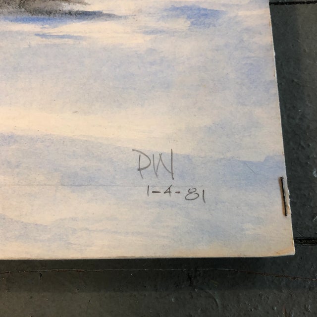 Original painting on paper stapled to cardboard 18 x 24 unframed unsigned (slight tape mark in upper middle