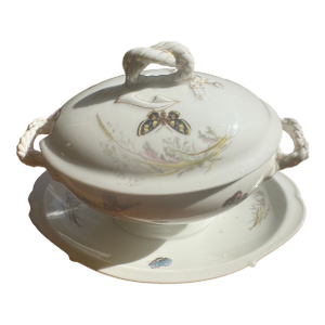 “Haviland Limoges Butterfly Covered Serving Tureen With Matching Underplate — c.1875–1889”