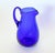 Contemporary Cobalt Blue Artisan Blown Glass Pitcher For Sale - Image 3 of 9