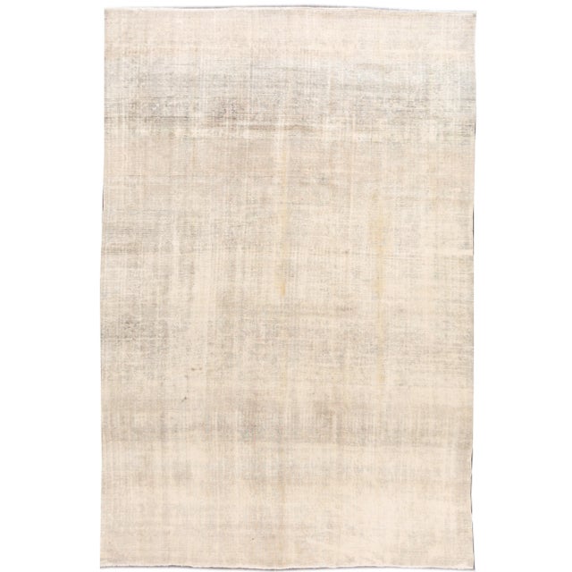 20th Century Vintage Persian Overdyed Ivory Wool Rug For Sale - Image 11 of 11