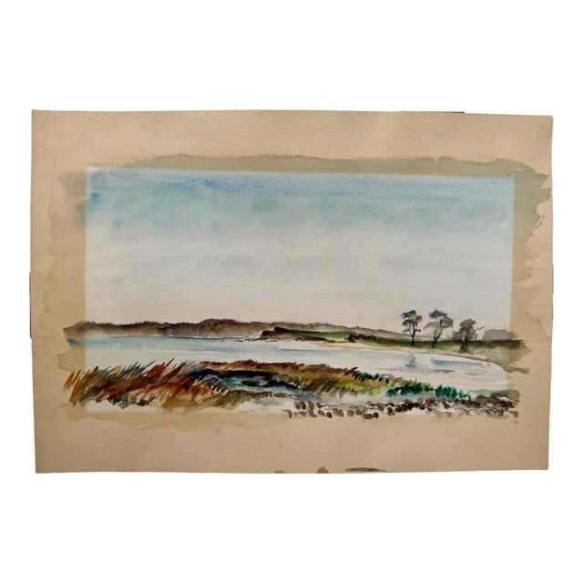 Henry Emil Salloch Original Watercolor on Paper Centre Island, Old Toronto, Ontario, Canada. 1947. For Sale