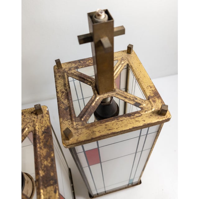 20th Century Modern Pendant Lamp Shades in De-Stijl Style After Piet Mondrian For Sale - Image 12 of 18