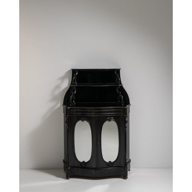19th Century France Napoleon III Black Wood Storage Cabinets & Cupboards For Sale - Image 9 of 11
