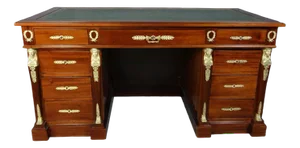 Empire Desk in Wood, 19th Century