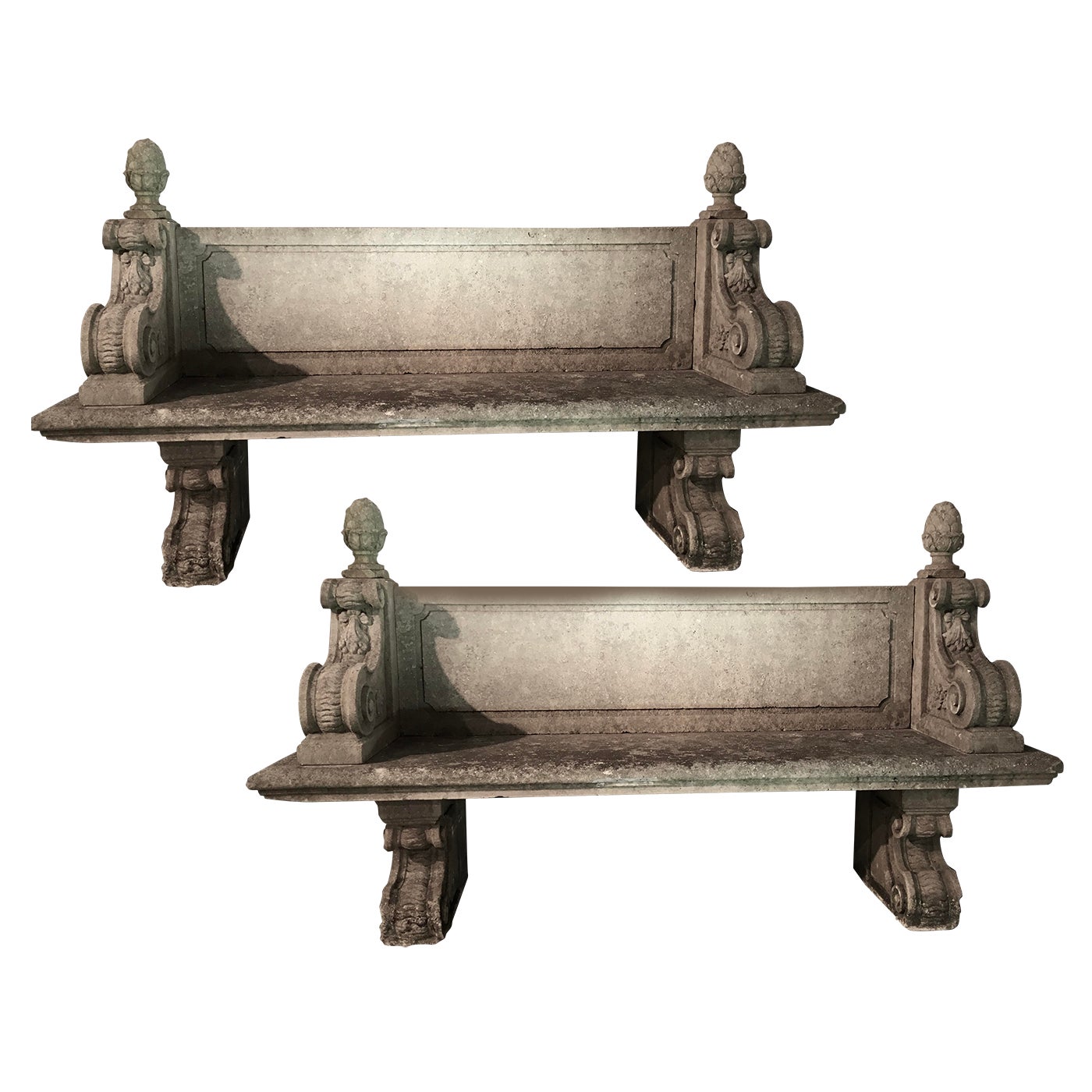 1900s Antique Cast Stone Long Benches A Pair Chairish