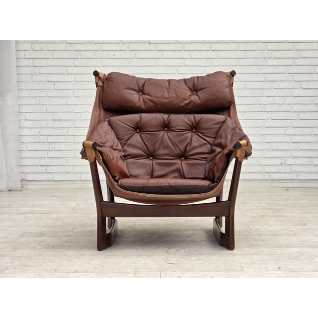 Wood Norwegian Trega Lounge Chair by Tormod Alnaes, 1970s For Sale - Image 7 of 18