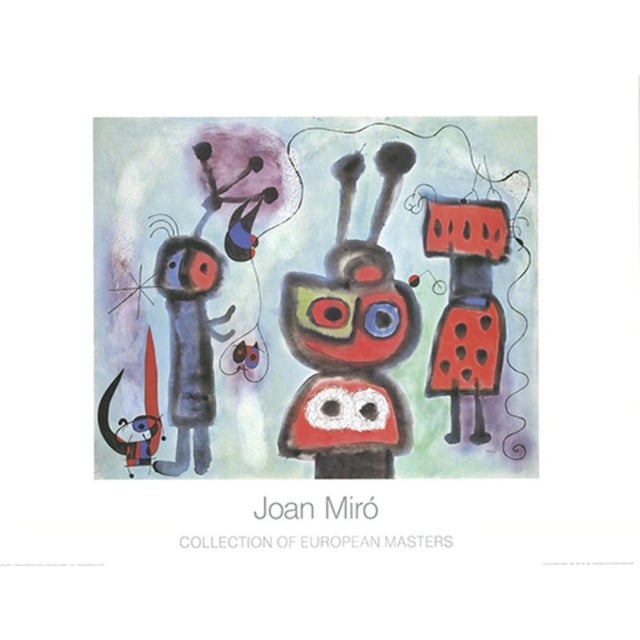 This vibrant art print reproduces Joan Miró’s L’Oiseau au regard calme, les ailes en flammes (“The Bird with the Calm...